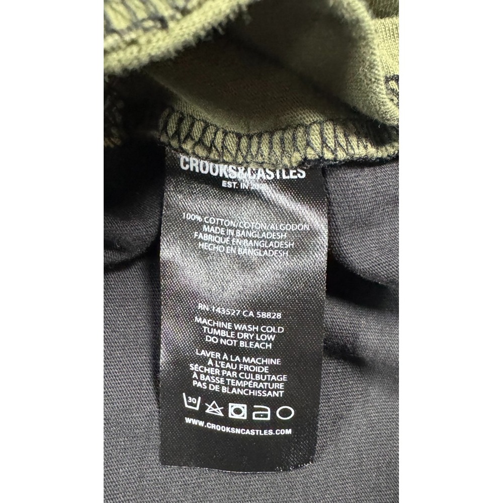 Crooks Castles Medusa Camo Colorblock T-Shirt Black Green Men Large RN143527 - Picture 5 of 7